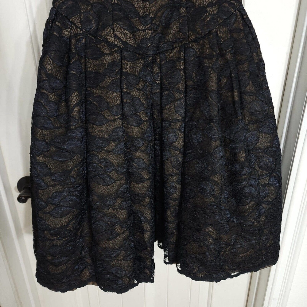 Victor Costa Womens Dress Vtg Black Lace Corset 80s Gothic Prom Puff Gown Size 4 - Picture 11 of 13